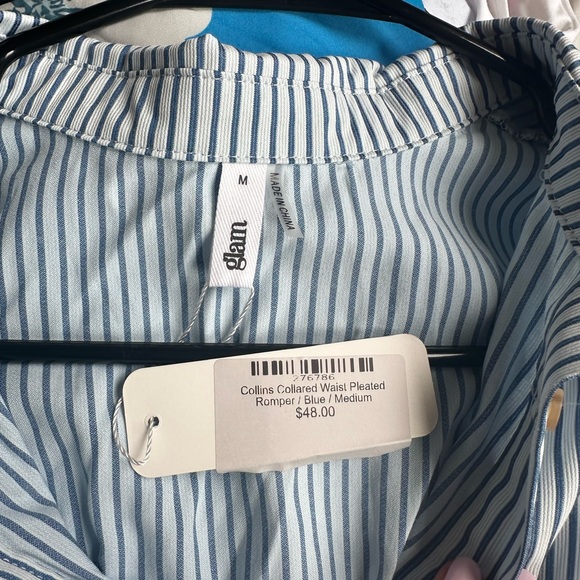 Blue striped dress w buttons - Picture 4 of 4